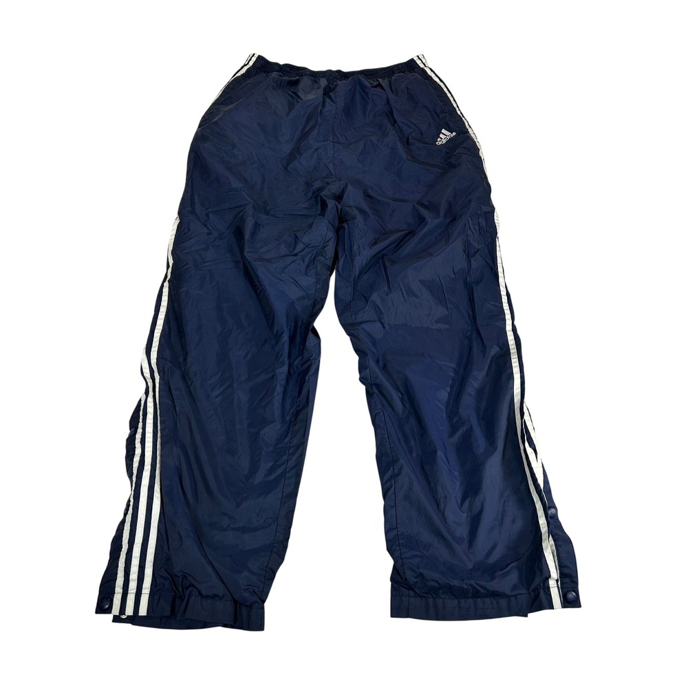 VTG Adidas Breakaway Track Pants *Missing Button Navy Blue Snap Button Mens XL